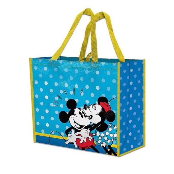 Disney’s Mickey and Minnie Blue Polka Dot Extra Large Tote Bag Collectible - Picture 1 of 1